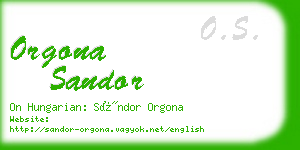 orgona sandor business card
